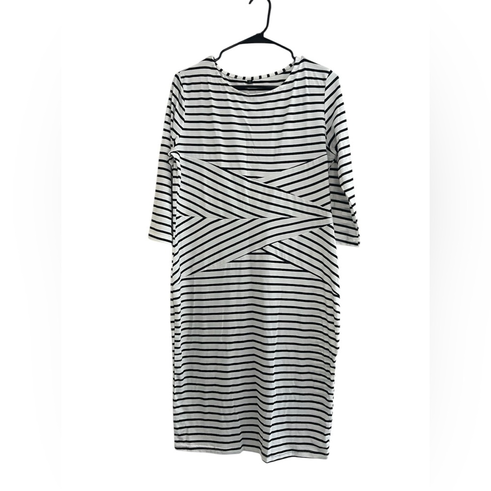Unbranded Women‎ White  Black Casual Dress Xl 3/4 Sleeve